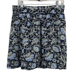 LOFT Linen Blend Floral Printed Skirt M
